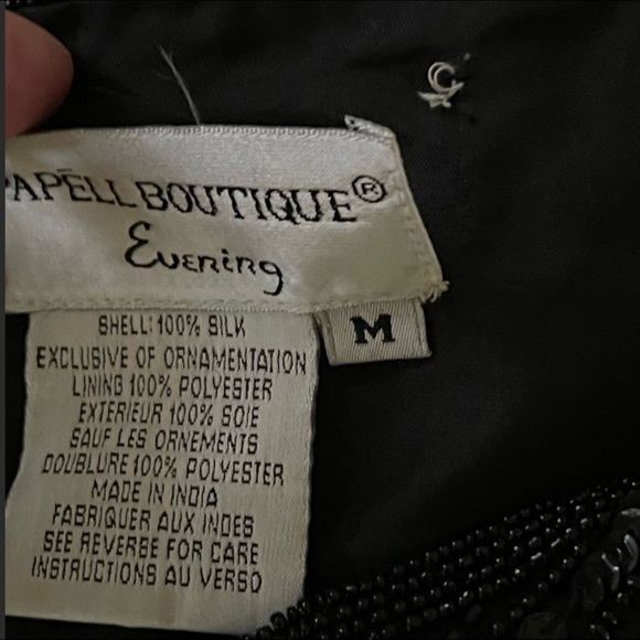 💋Papell Evening Black Beaded Sequined Luxury Camisole - Picture 14 of 15